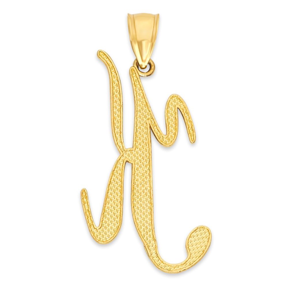 14k Real Solid Gold Personalized Initial Pendant - image 2